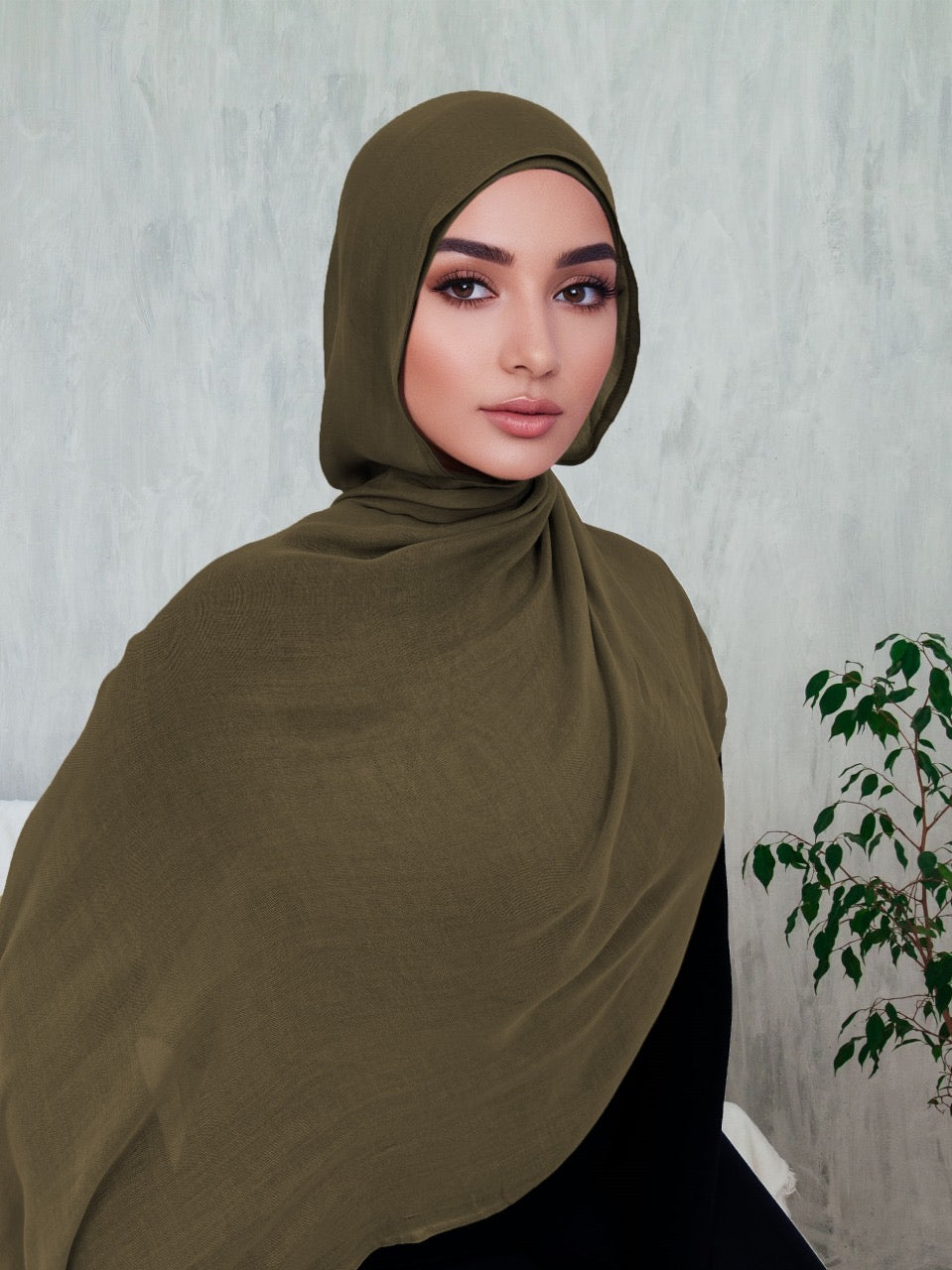 Premium Breathable Modal Hijab | Olive Green