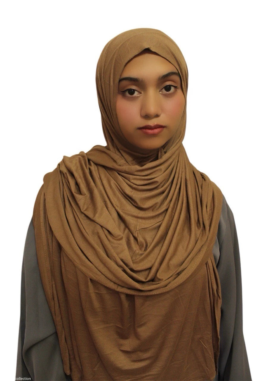 Premium Quality Cotton Jersey Hijab / Shawl (Brown)