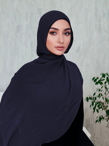 Premium Breathable Modal Hijab | Navy Blue