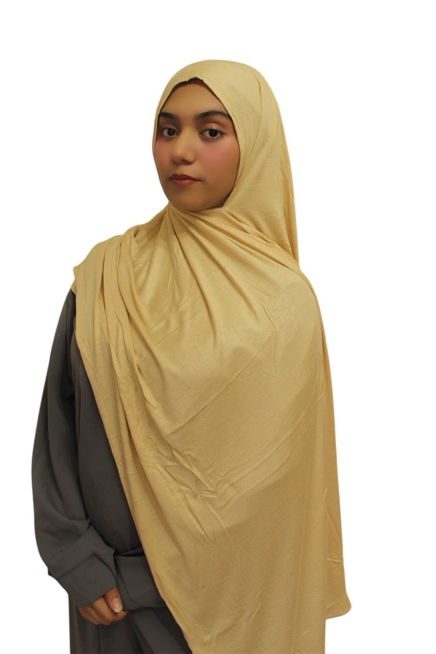 Premium Quality Cotton Jersey Hijab / Shawl (Tan)