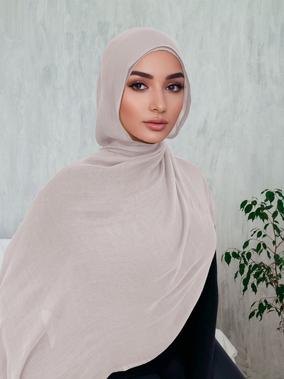 Premium Breathable Modal Hijab | Beige Gray