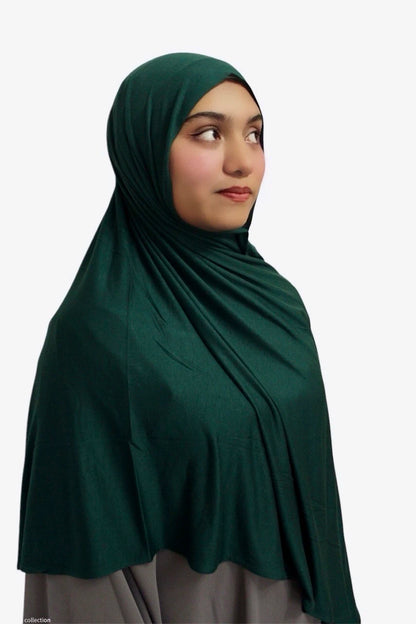 Premium Quality Cotton Jersey Hijab / Shawl (Dark Green)