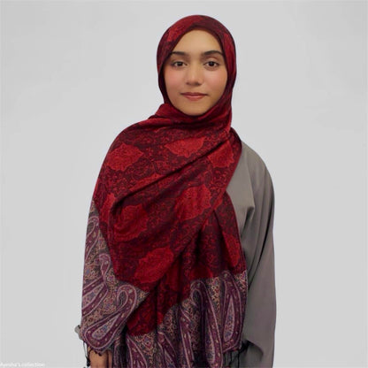 Pashmina Shawl (Red and Black)