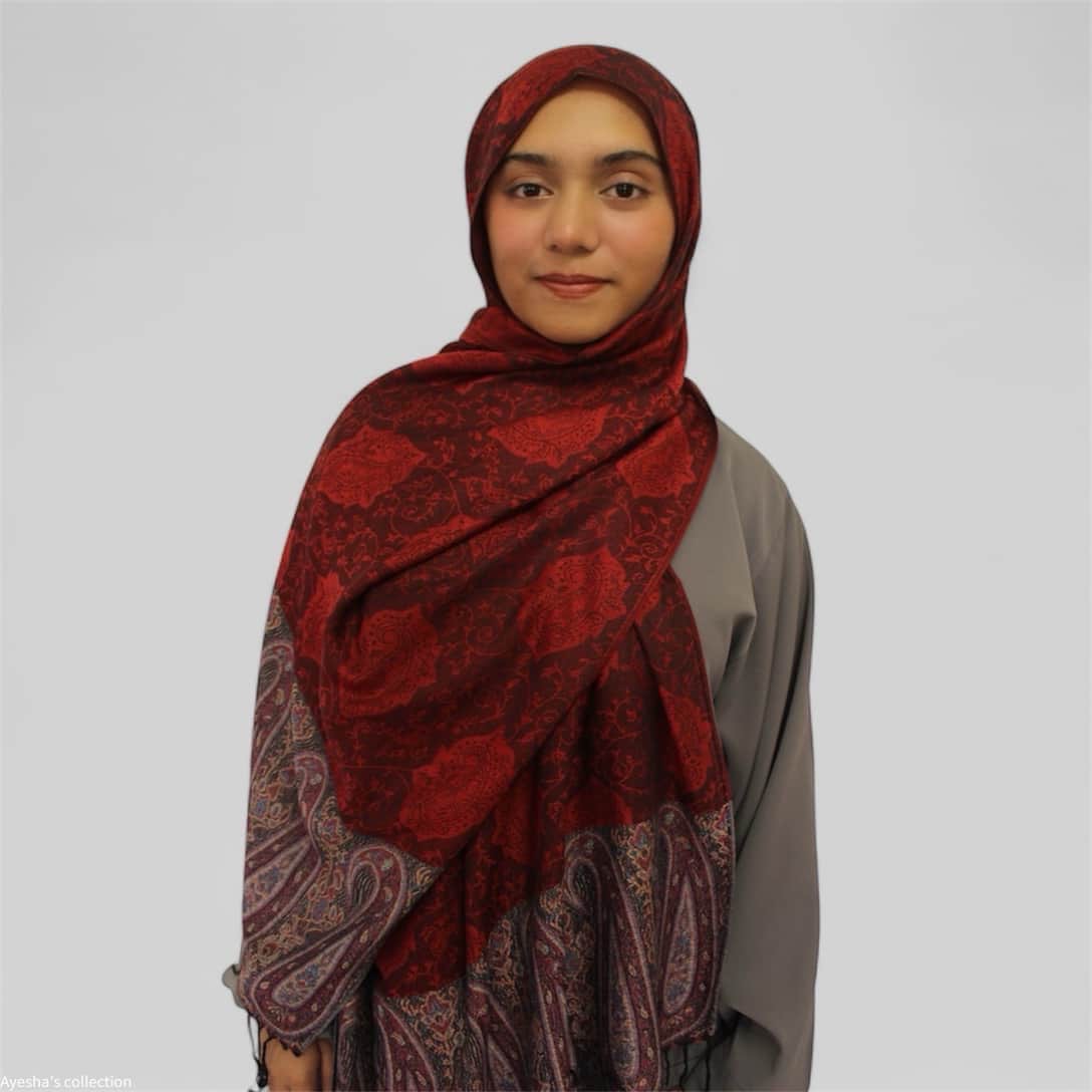 Pashmina Shawl (Red and Black)