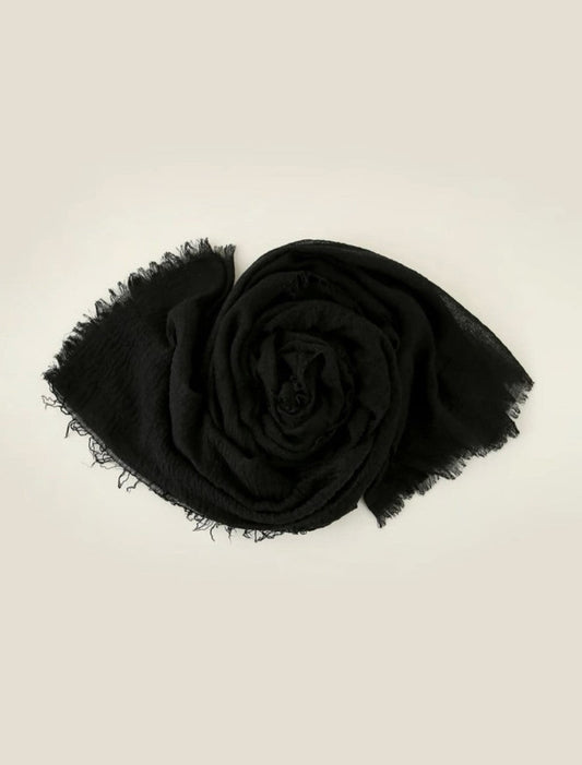 Black Cotton Head Scarf - Cotton Scarf (Black) - Ayesha’s Collection