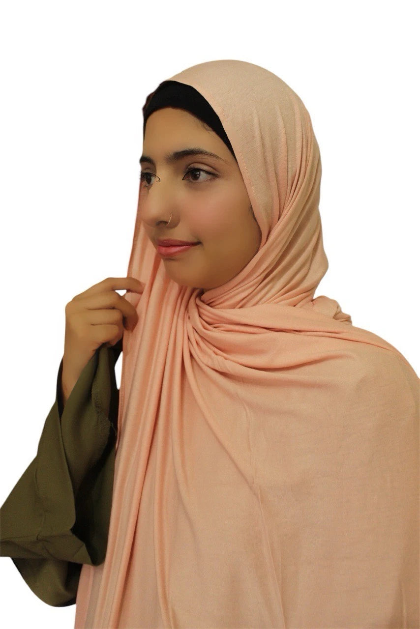 Premium Quality Cotton Jersey Hijab / Shawl (Creamy Peach)