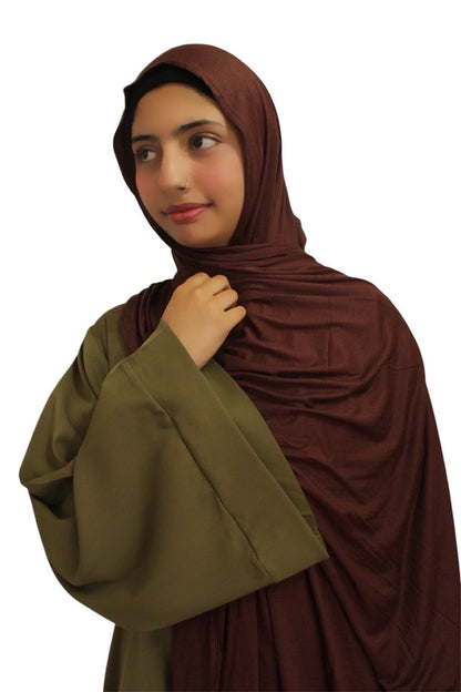 Premium Quality Cotton Jersey Hijab / Shawl (Coffee Brown)