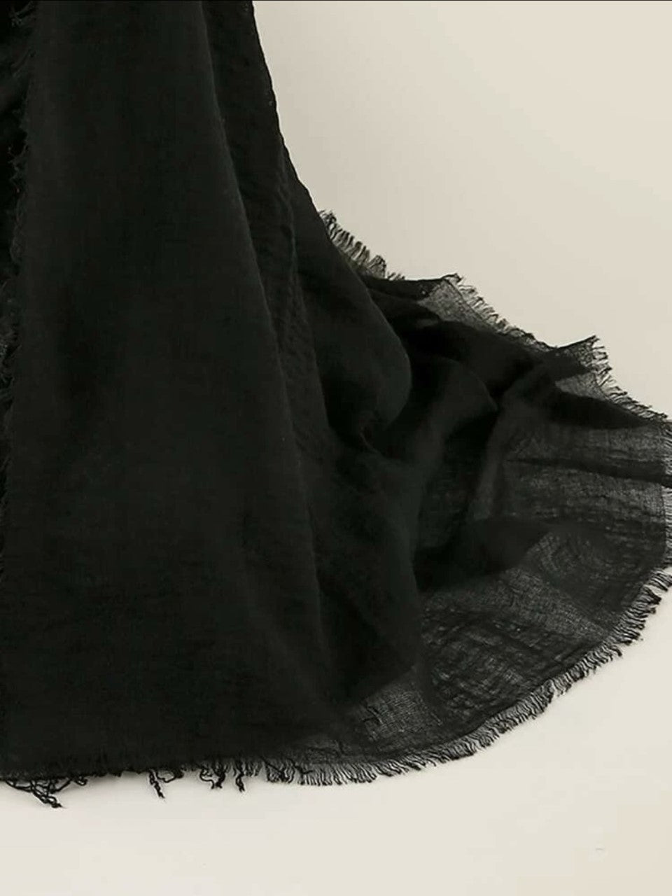 Black Crinkle Cotton Head Scarf - Ayesha’s Collection