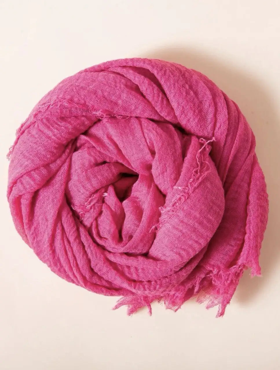 Pink Cotton Scarf for Women - Cotton Scarf Bright Pink