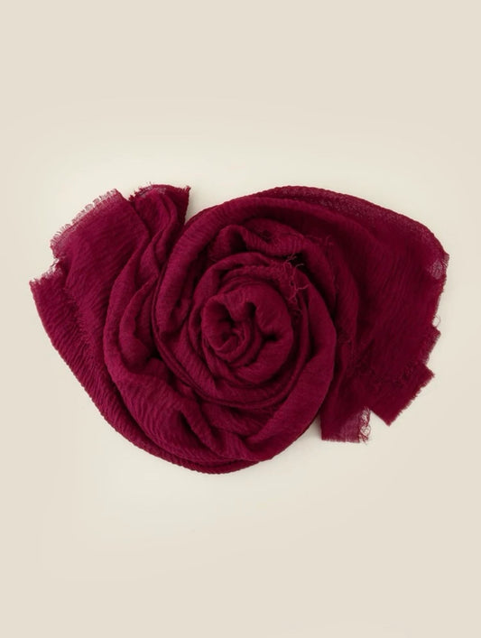 Crinkle Red Cherry Cotton Scarf - Ayesha’s Collection