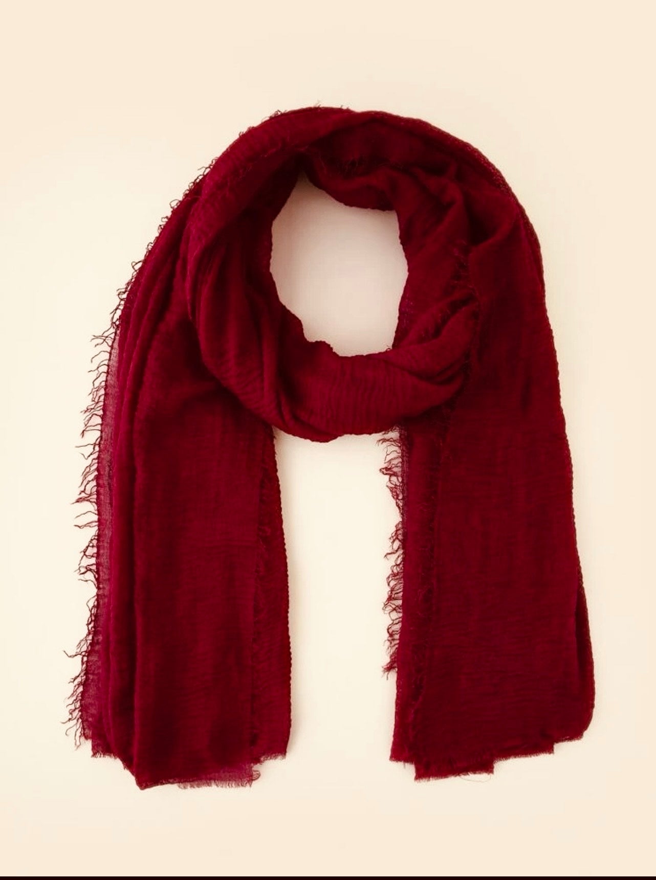 Crinkle Red Cherry Cotton Scarf - Ayesha’s Collection