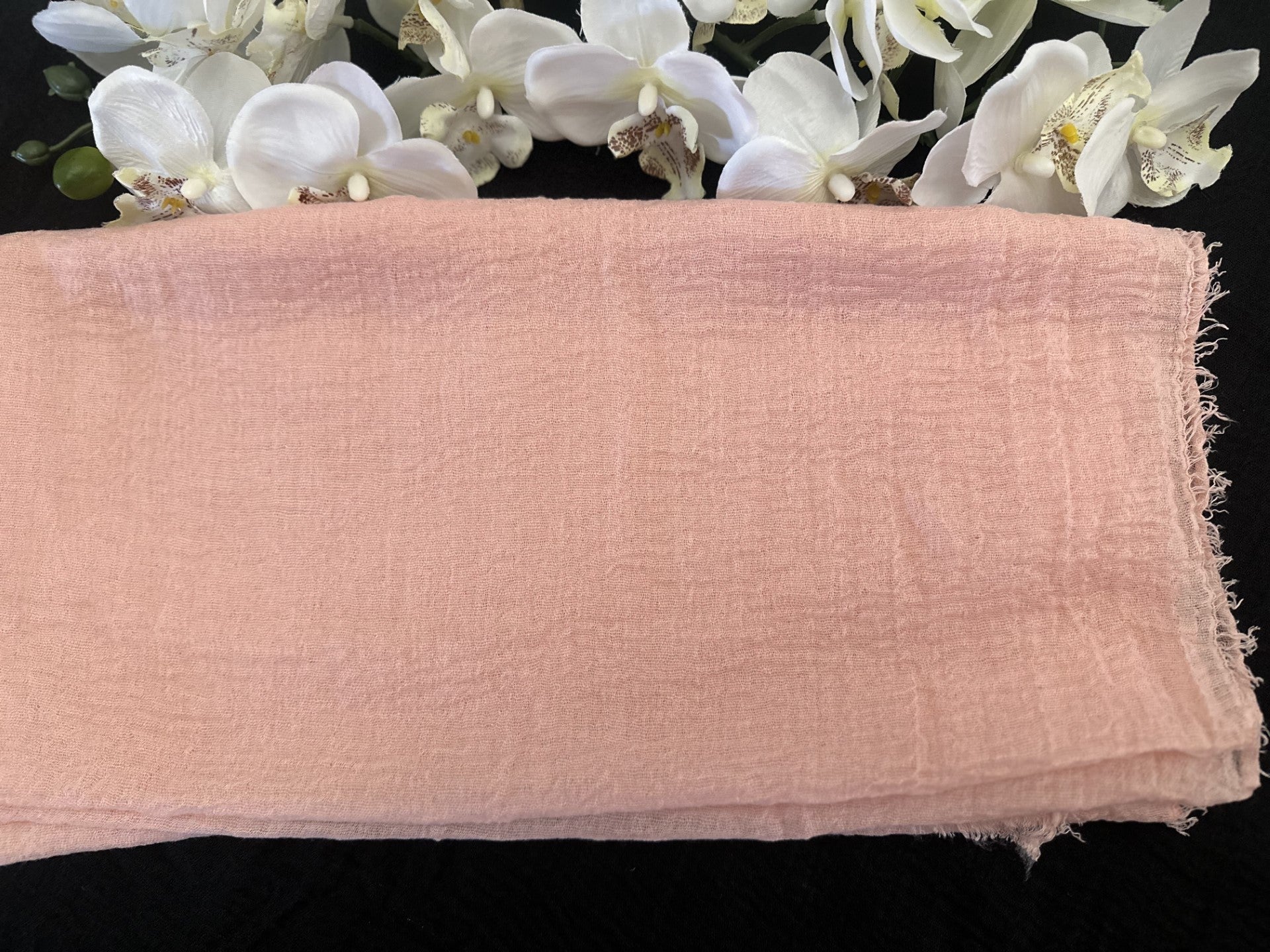 Light Peach Crinkle Cotton Scarves - Ayesha’s Collection