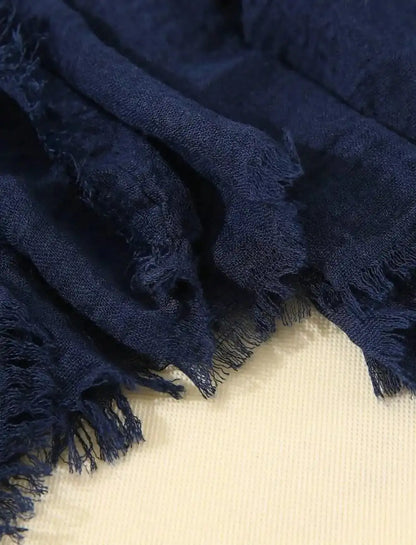 Navy Cotton Scarf - Cotton Scarf (Navy) - Ayesha’s Collection