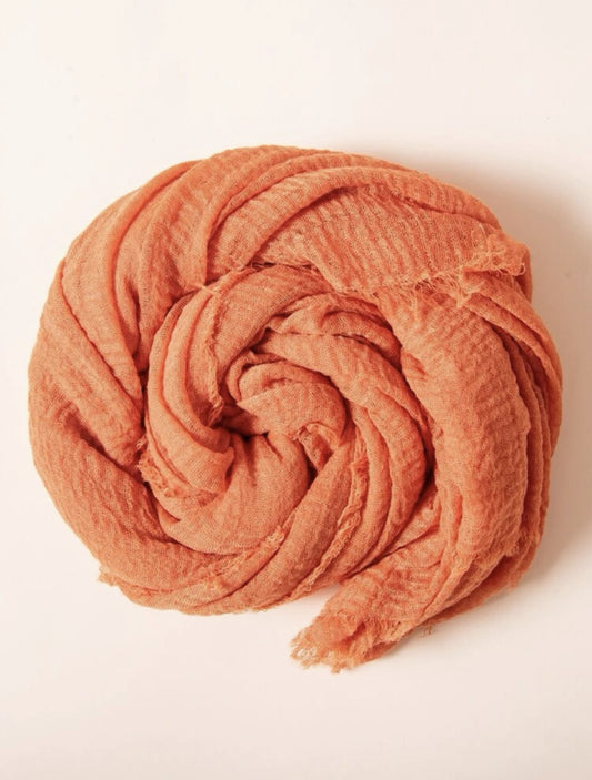 Womens Orange Cotton Scarf  - Ayesha’s Collection