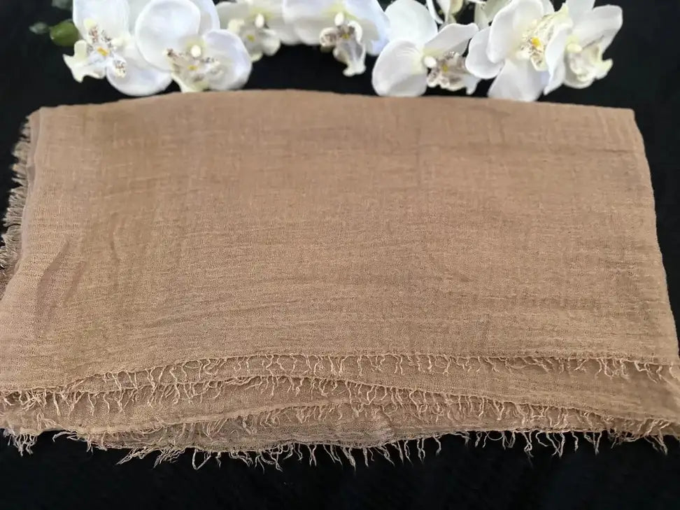 Lightweight Muddy Brown Cotton Scarf - Ayesha’s Collection