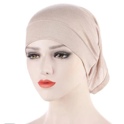 Cotton Jersey Hijab Undercap (Beige)   - Ayesha’s Collection