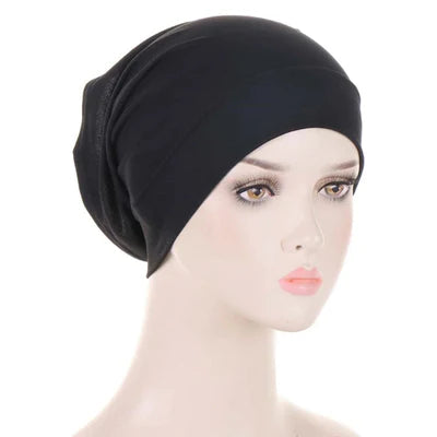 Cotton Jersey Hijab Undercap (Black) - Ayesha’s Collection