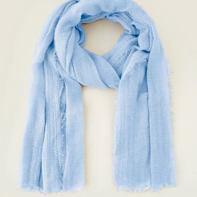 Pure Blue Cotton Scarf for Ladies - Cotton Scarf (Baby Blue)
