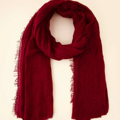Crinkle Red Cherry Cotton Scarf - Cotton Scarf (Cherry)