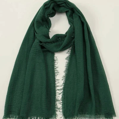 Premium Light Green Cotton Hijab - Cotton Scarf (Emerald Green)