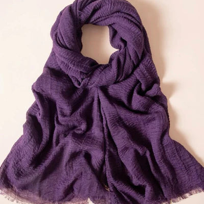 Purple Cotton Scarf for Women - Cotton Scarf (Purple)