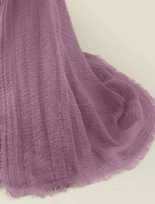 Crinkle Light Lavender Cotton scarf - Cotton Scarf (Light Lavender) - Ayesha’s Collection