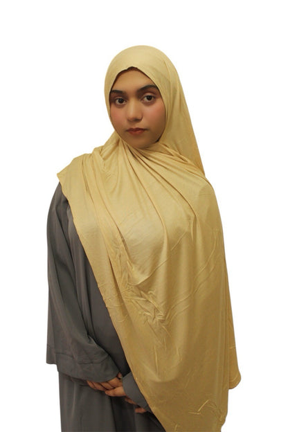 Premium Quality Cotton Jersey Hijab / Shawl (Tan)