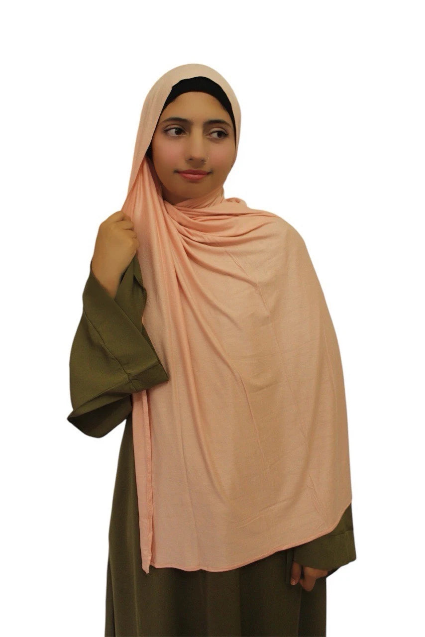 Premium Quality Cotton Jersey Hijab / Shawl (Creamy Peach)