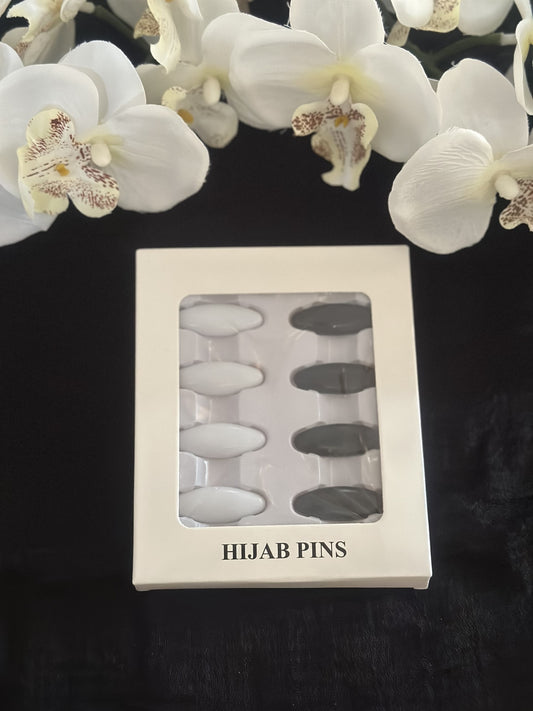 Hijab Pins (Black and White)