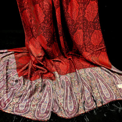 Pashmina Shawl (Red and Black) - Ayesha’s Collection