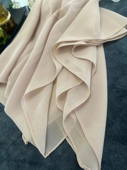 Beige Chiffon Hijab - Ayesha’s Collection