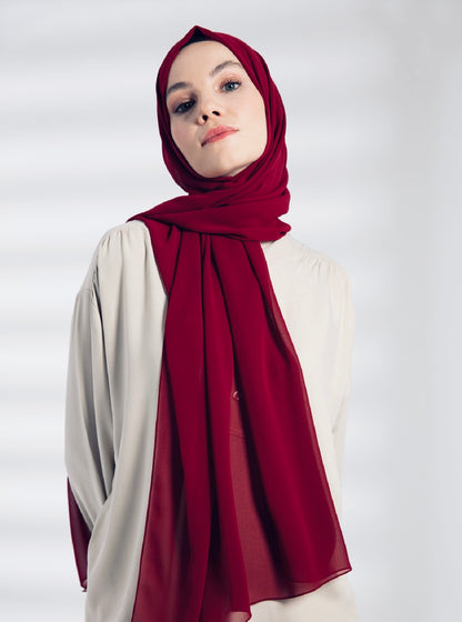 Chiffon Scarf Hijab Plum - Soft Chiffon Hijab