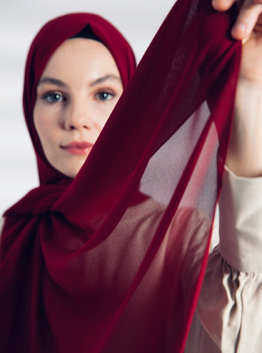 Chiffon Scarf Hijab Plum - Soft Chiffon Hijab