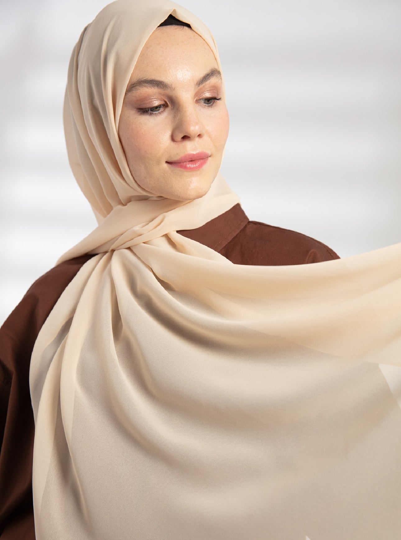 Good Quality Chiffon Hijab Bisque - Ayesha’s Collection