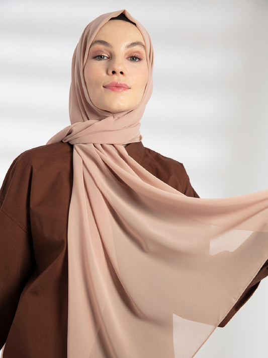 Chiffon Scarf Hijab Nude Brown | Light Brown Chiffon Hijab