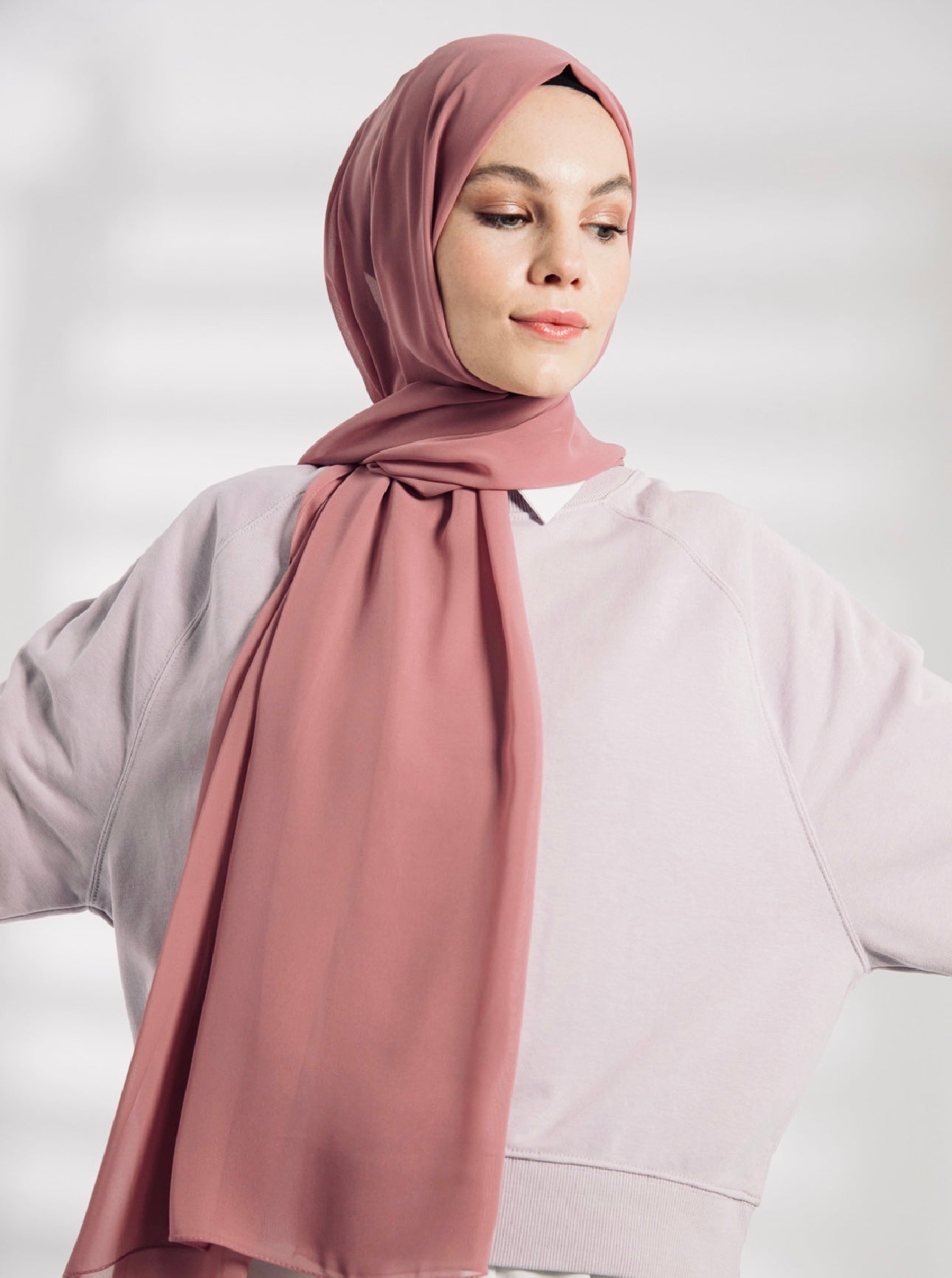 Pink Chiffon Hijab
