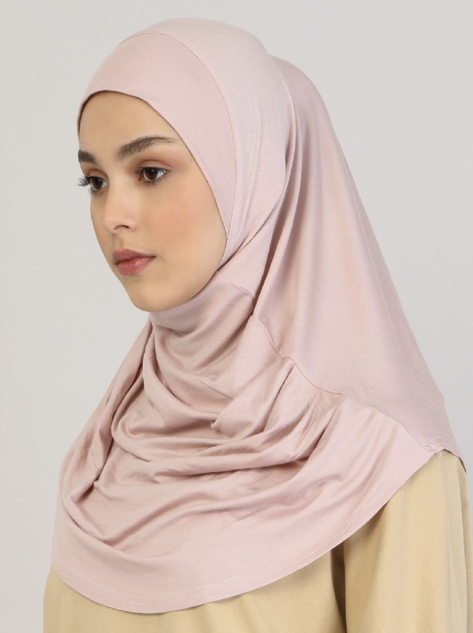 Viscose Instant Muslim Hijab (Baby Pink)
