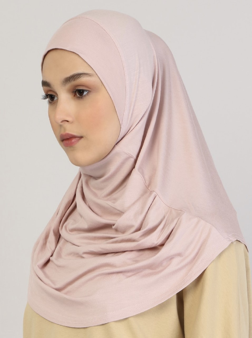 Baby Pink Viscose Instant Muslim Hijab - Ayesha’s Collection