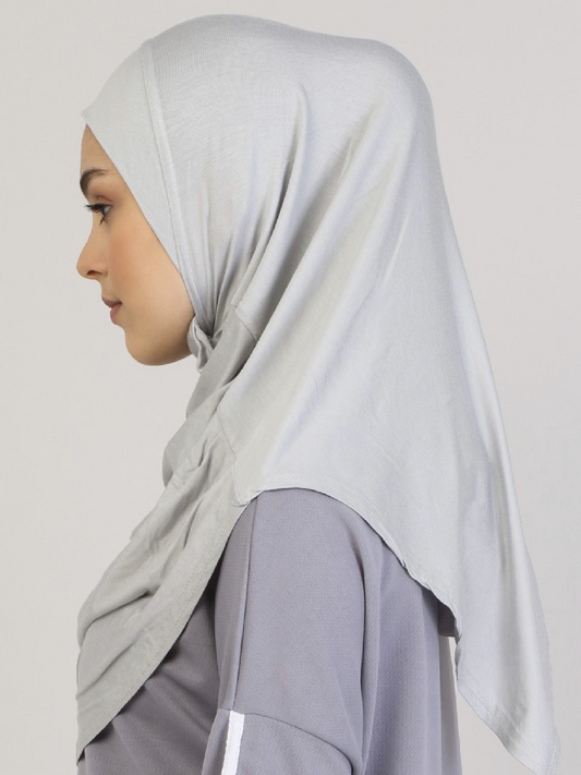 Viscose Instant Muslim Hijab (Light Grey)