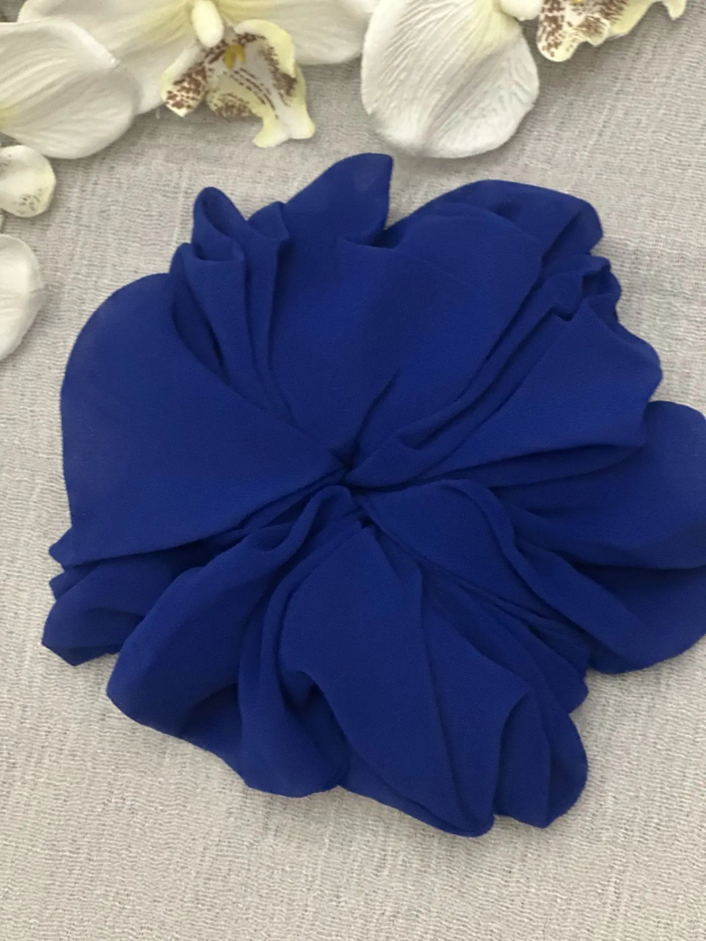 Large Chiffon Scrunchie (Royal Blue) - Ayesha’s Collection