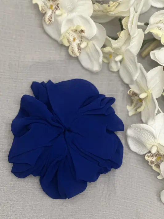 Large Chiffon Scrunchie (Royal Blue) - Ayesha’s Collection