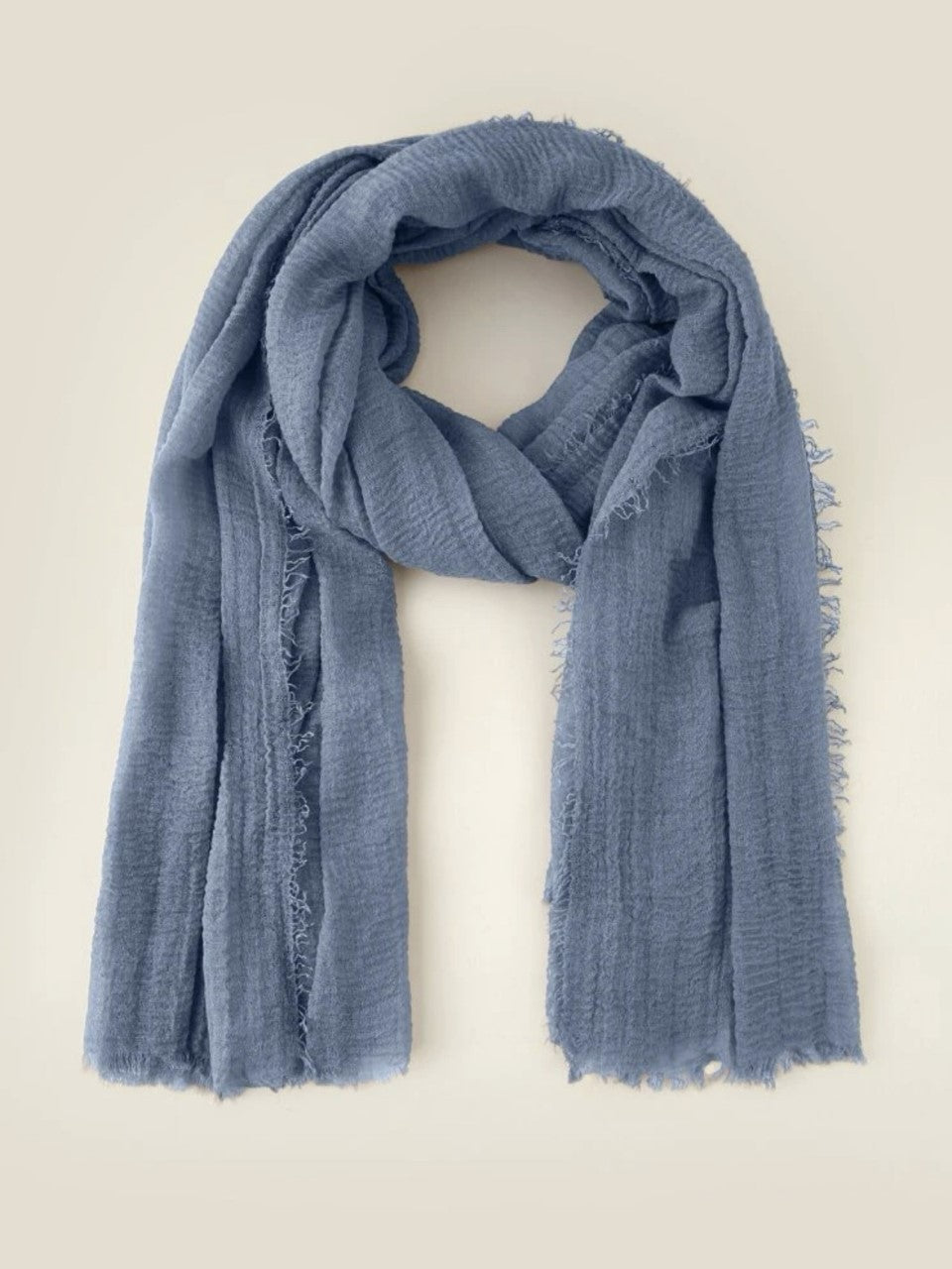 Light Blue Cotton Scarf - Cotton Scarf (Dusty Blue) - Ayesha’s Collection