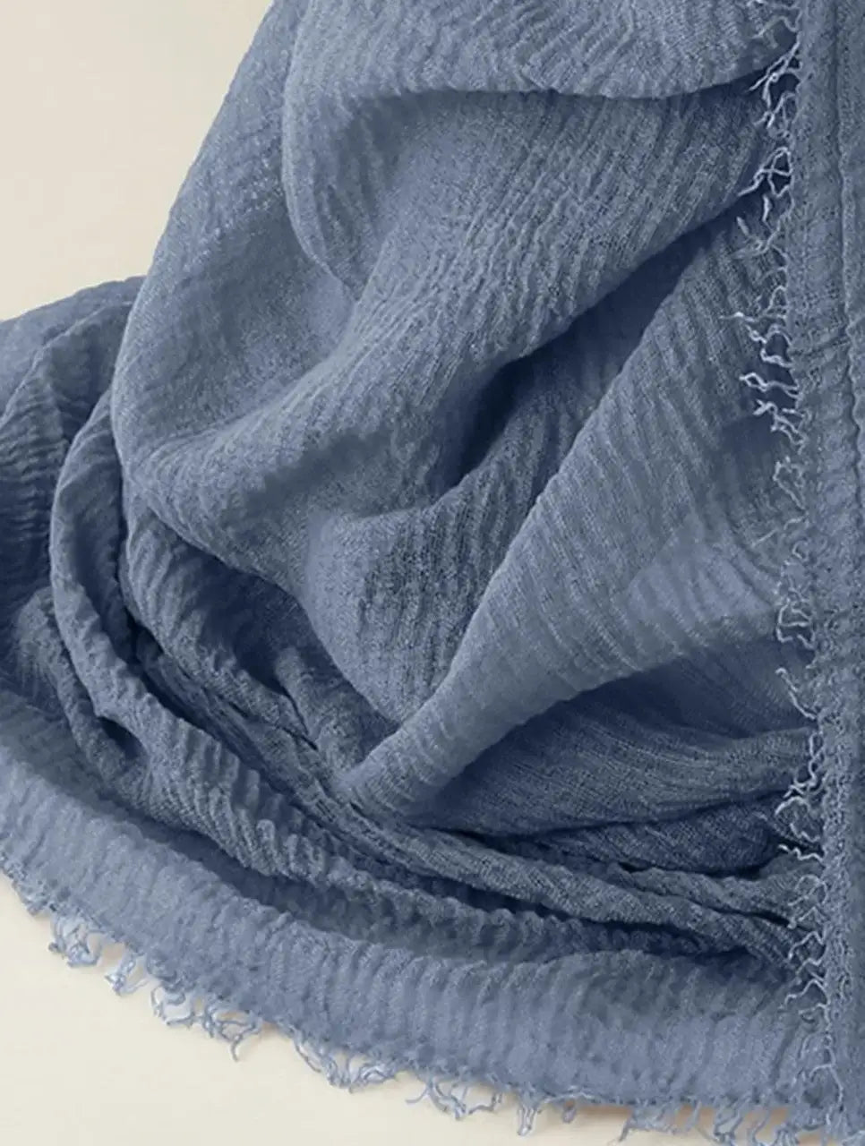 Light Blue Cotton Scarf - Cotton Scarf (Dusty Blue) - Ayesha’s Collection