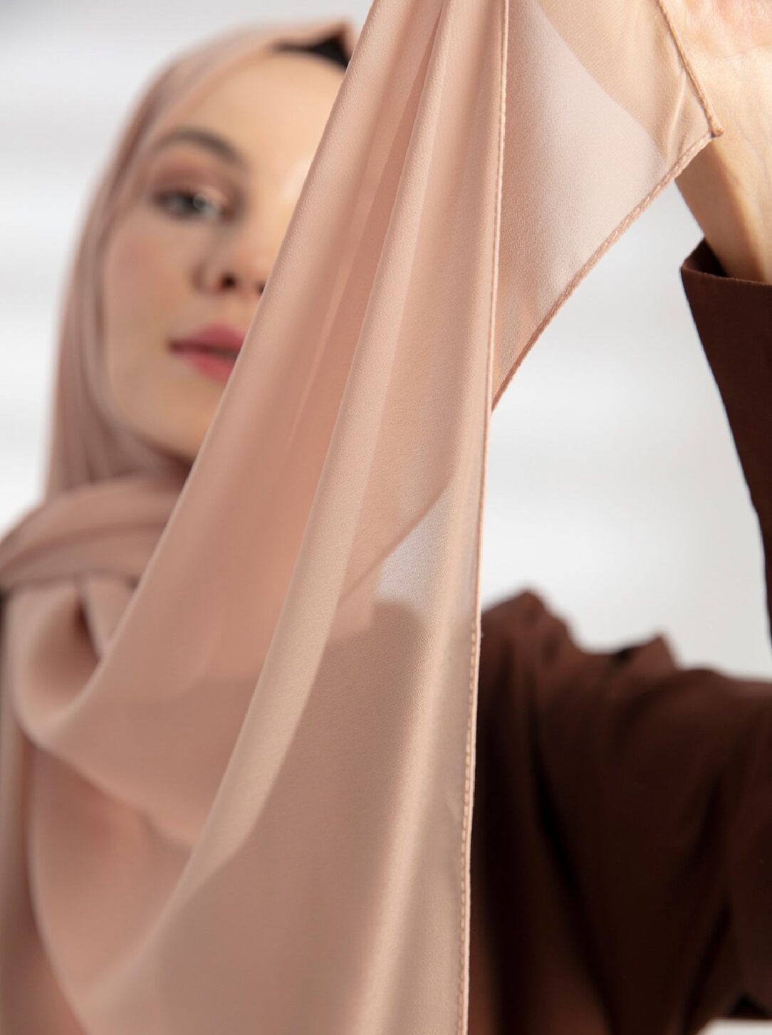 Light Brown Chiffon Hijab - Ayesha’s Collection