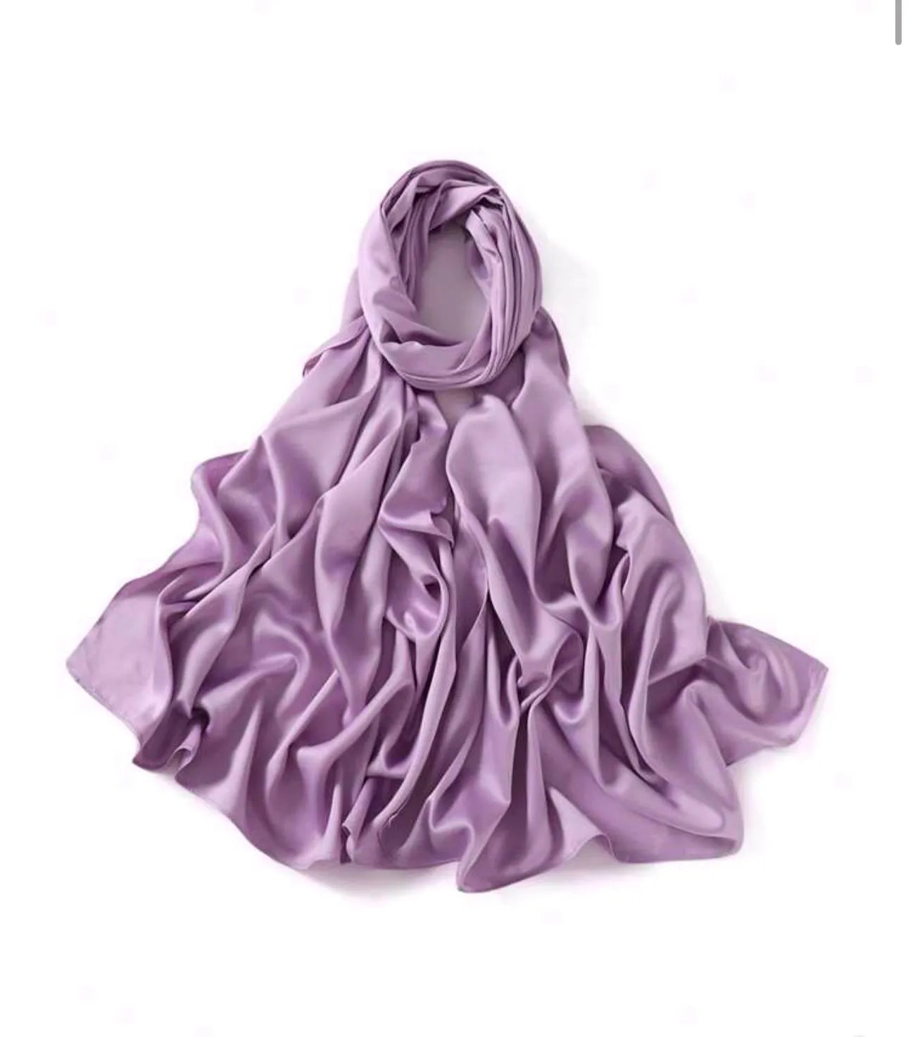 Matte Satin Silk Scarf (Light Lavender) - Ayesha’s Collection