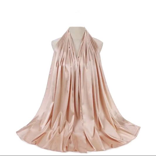 Matte Satin Silk Scarf (Light Pink) - Ayesha’s Collection