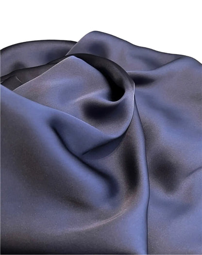 Matte Satin Silk Scarf (Navy Blue) - Ayesha’s Collection