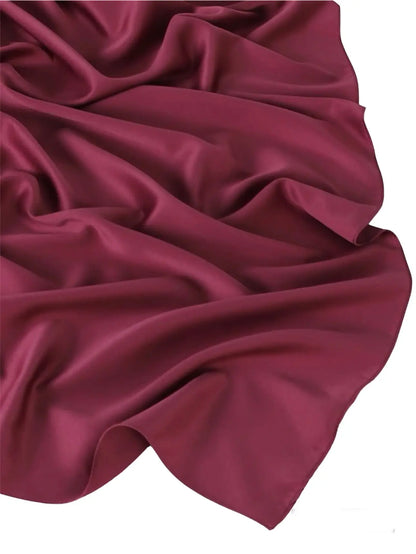 Matte Satin Silk Scarf (Violet Red) - Ayesha’s Collection