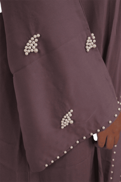 Ayesha's Pearl Abaya | Dusty Mauve