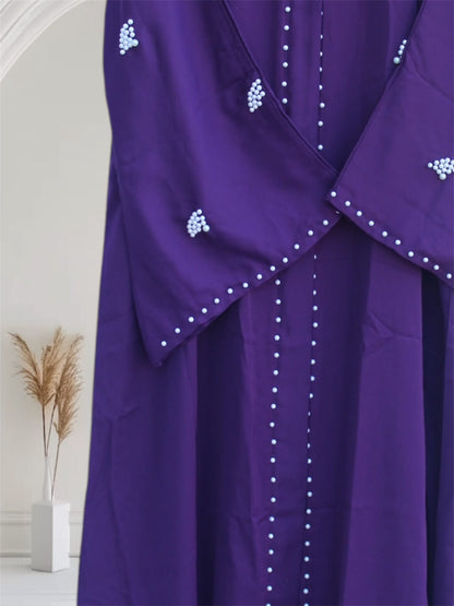 Ayesha's Pearl Abaya | Purple